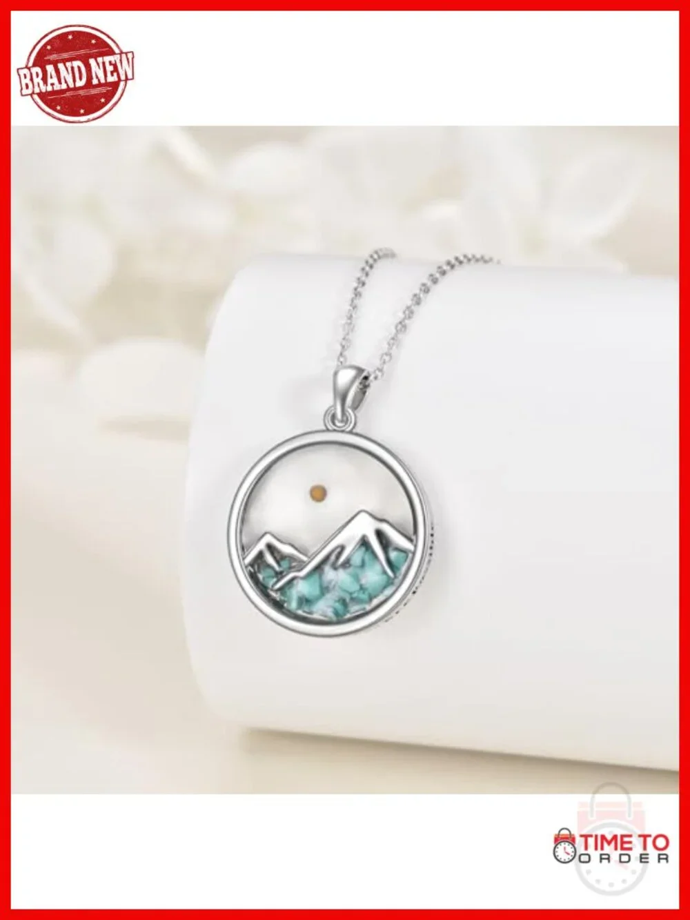 925 Sterling Silver Mountain Mustard Seed Faith Necklace Pendant with Chain
